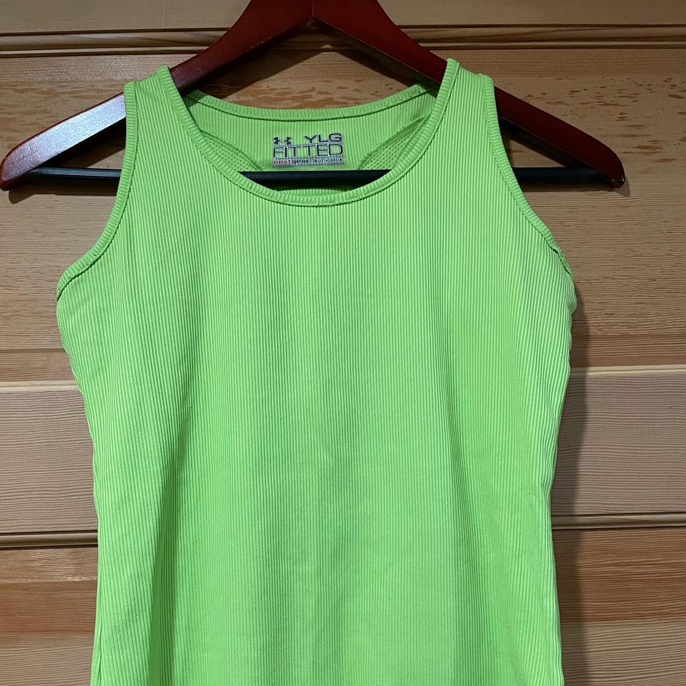 Youth Large Under Armour Neon green tank top